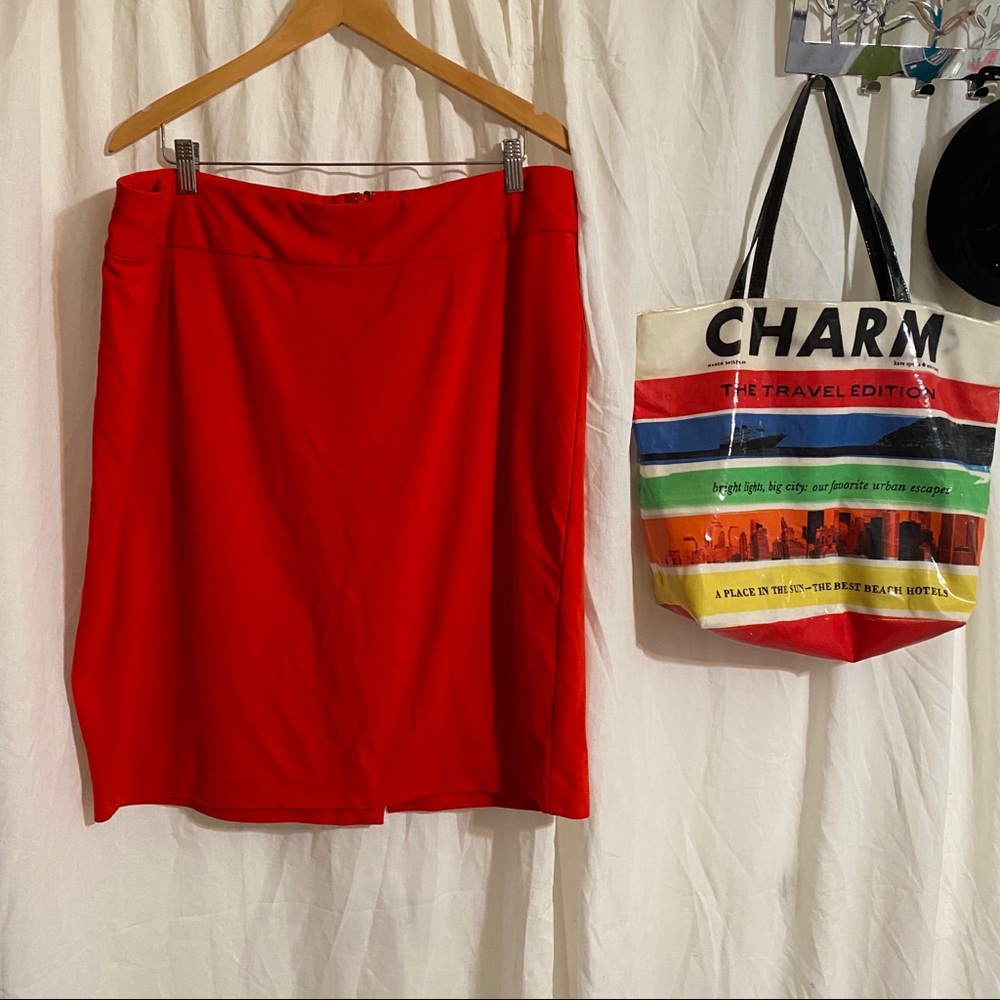 Lane Bryant red pencil skirt